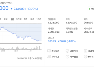 실시간 에코프로 주가 대폭락