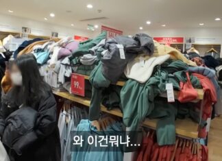 해도 해도 너무 더러운 중국 유니클로 매장 분위기 중국 유니클로