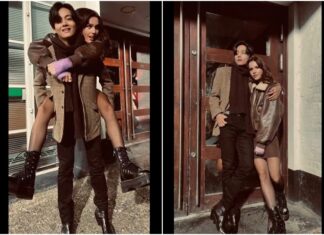 뷔 등에 업힌 미모의 여성은 누구?