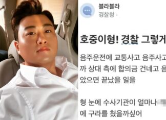 “호중이형! 경찰을 X밥으로 봤지?” 현직 경찰이 남긴 글 김호중
