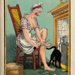 A_woman_taking_a_large_knife_and_scissors_to_the_corns_on_her_feet_Wellcome_V0011170