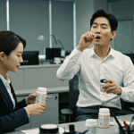 영양제 먹는 직장인