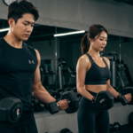 헬스장에서 운동하는 이미지 / Ai생성