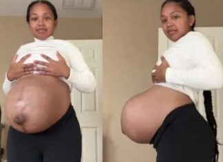 “배 뚫릴 듯” 역대급이라는 38주 차 임신부 만삭 사진