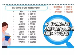 월급 280 직장인 지출내역