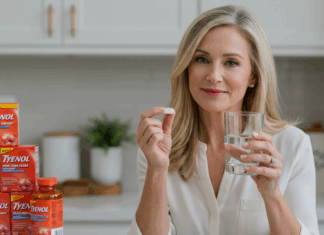 포경수술 후 ‘타이레놀’ 복용하면 자폐 위험 2배 증가? 타이레놀을 들고 있는 여성