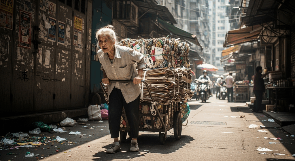 폐지를 실은 손수레를 끌다가 사고를 낸 80대 여성이 벌금형에 처해졌다.